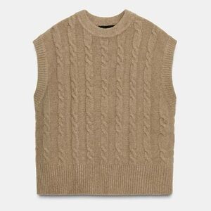 ZARA Sleeveless Cable Knit Vest Jumper NWOT - XS